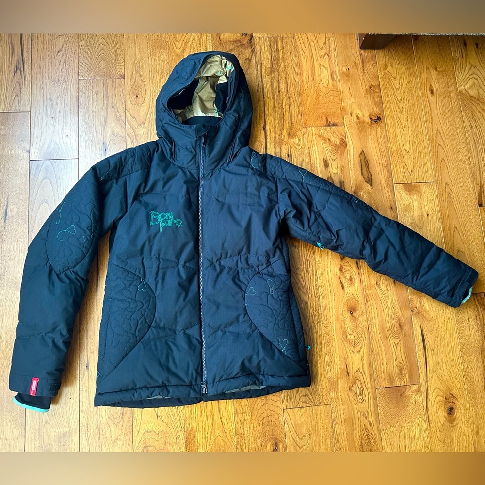 Women’s Bonfire Fusion Strobe Black Down Snowboard Ski Jacket Coat Size M